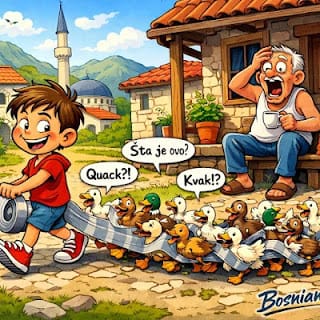 Lov na kokoške, patke i… cure 10 Komična ilustracija priče lov na patke